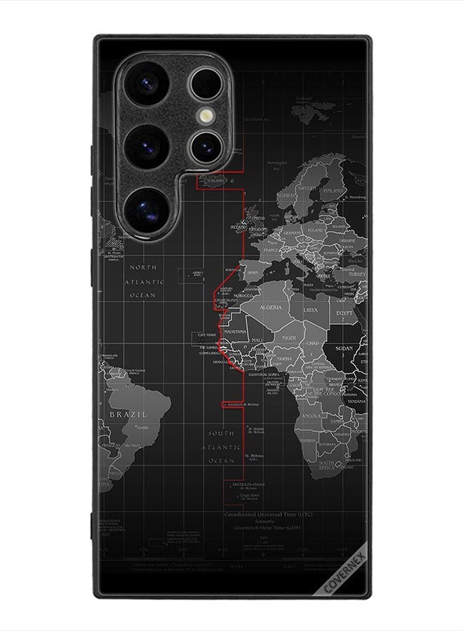 Covernex Protective Case Cover For Samsung Galaxy S24 Ultra World Map - Image 1