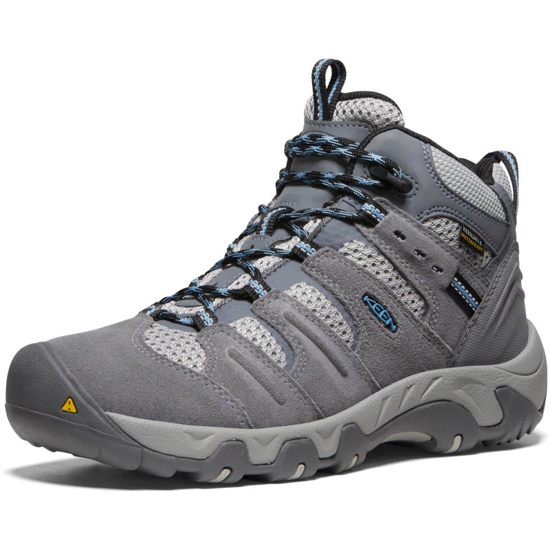 KEEN Womens Headout Mid Height Waterproof All Terrain Hiking Boots Steel GreyBlue Heaven 8 US