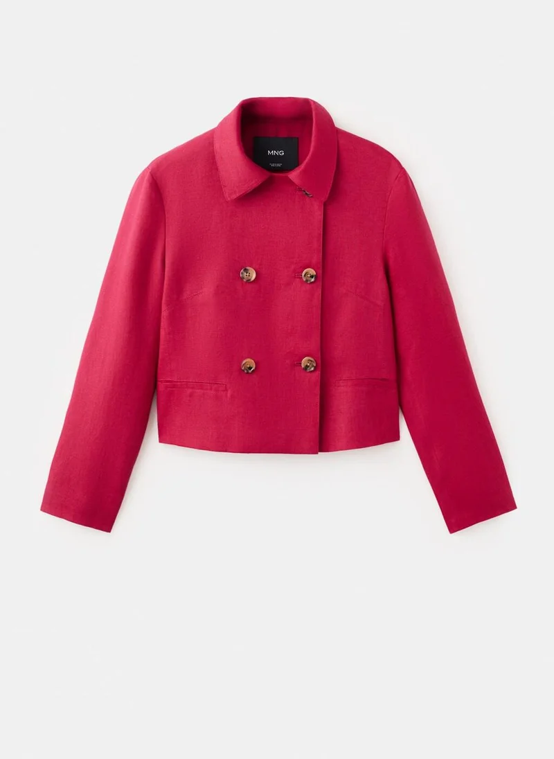 MANGO  Double-Breasted Linen Jacket for Women | Best Price UAE