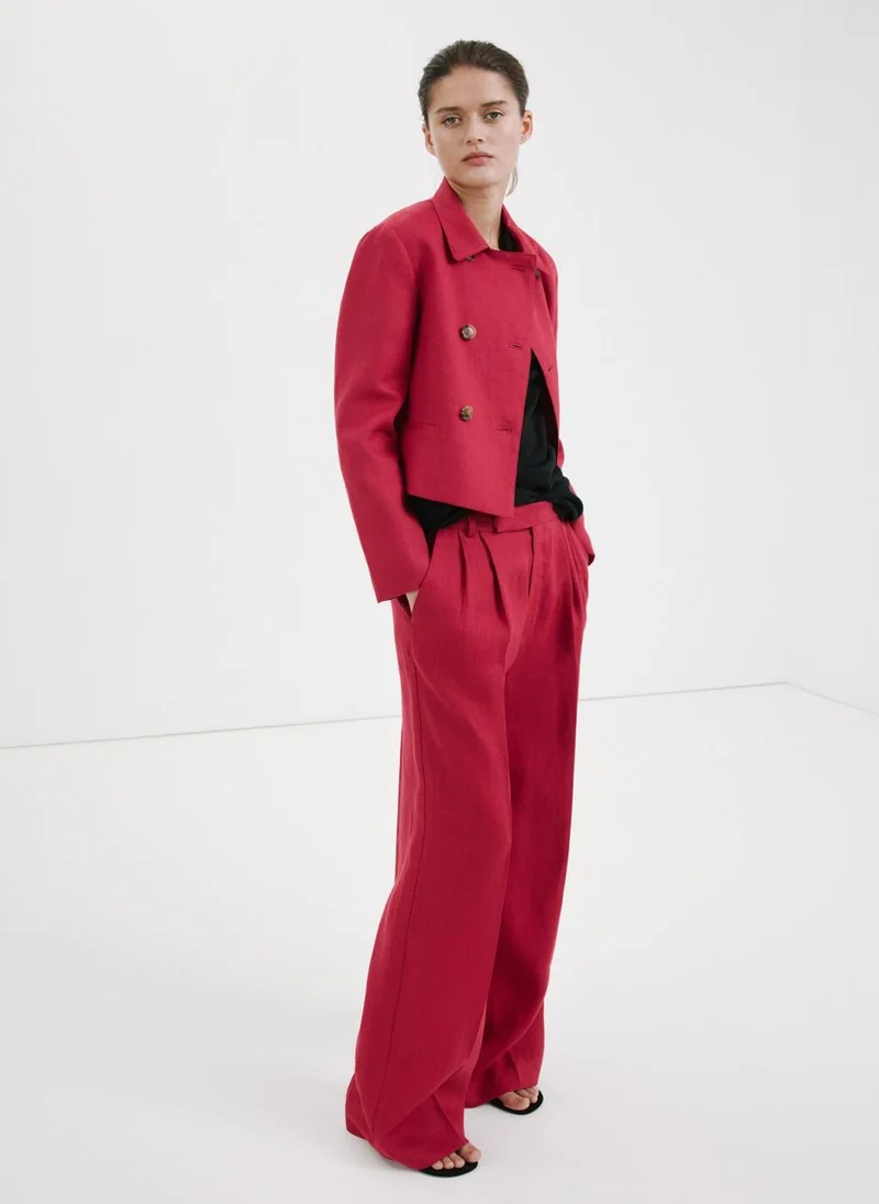 MANGO  Double-Breasted Linen Jacket for Women | Best Price UAE