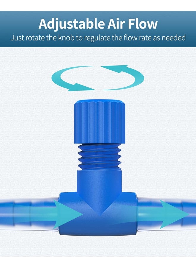 Pawfly Aquarium Air Control Valves For 3/16" Id Airline Tubing Single Way Plastic Air Flow Controllers Regulators Adjustable Blue Hose Connectors Air Pump Accessories For Fish Tanks, 10 Pack - Image 2