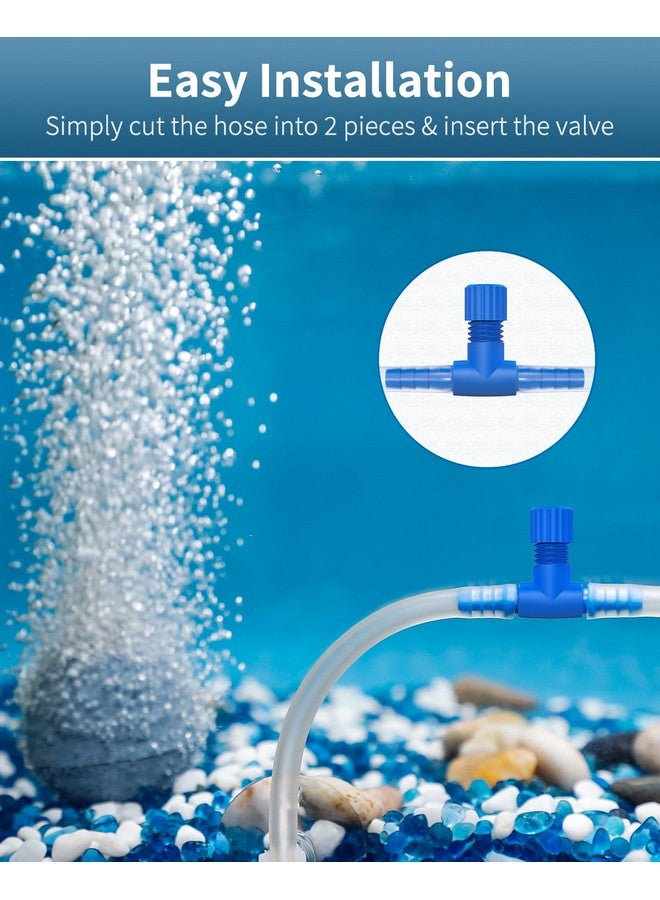 Pawfly Aquarium Air Control Valves For 3/16" Id Airline Tubing Single Way Plastic Air Flow Controllers Regulators Adjustable Blue Hose Connectors Air Pump Accessories For Fish Tanks, 10 Pack - Image 4