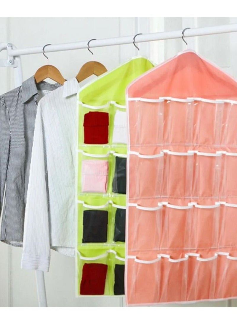 DubaiGallery 16 Pockets Plastic Multifunction Space Saver Over Door Hanging Wardrobe Wall Bags Rack Hanger Caddy Storage Tidy Organizer- Random Color  - Image 3
