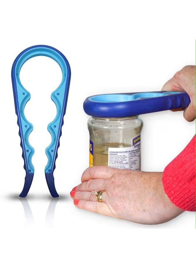 4 in 1 Can Opener Set,Multifunctional Can Opener Kitchen Gadgets,Bottle Opener Kit with Silicone Handle Openers for Arthritic Hand Rubber Jar Opener for Weak Hands - Image 1