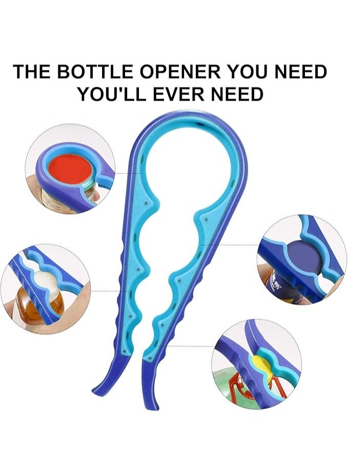 4 in 1 Can Opener Set,Multifunctional Can Opener Kitchen Gadgets,Bottle Opener Kit with Silicone Handle Openers for Arthritic Hand Rubber Jar Opener for Weak Hands - Image 3