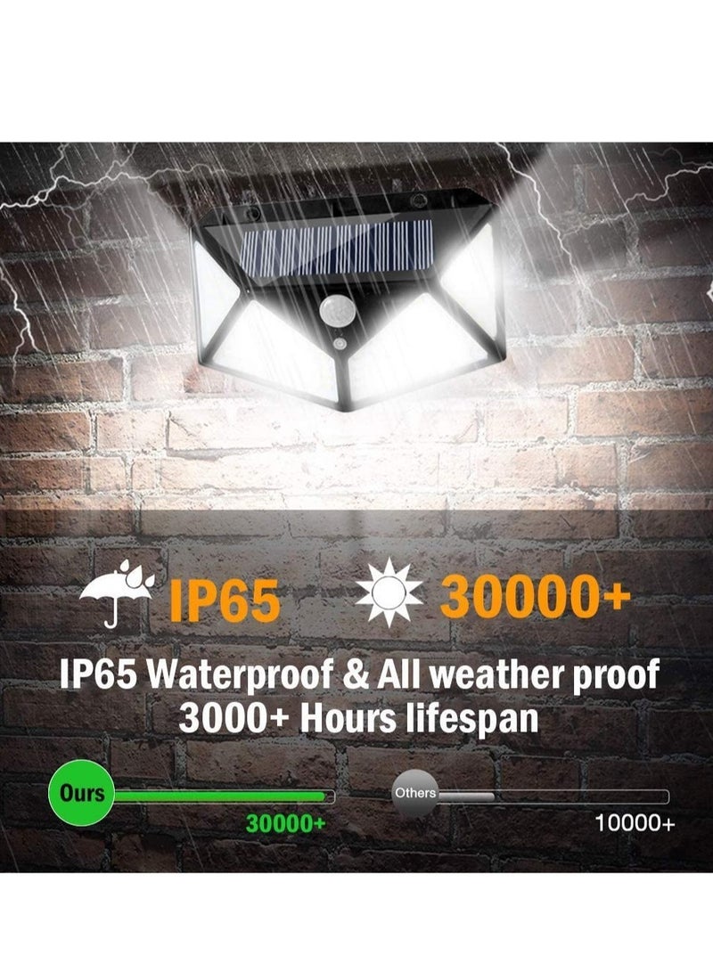 Solar Light Outdoor 114 LED Motion Sensor Lighting Garden Waterproof Security Lights for Wall Step Porch Patio Yard Driveway Pathway Pool (4 Packs, Cool White) - Image 2