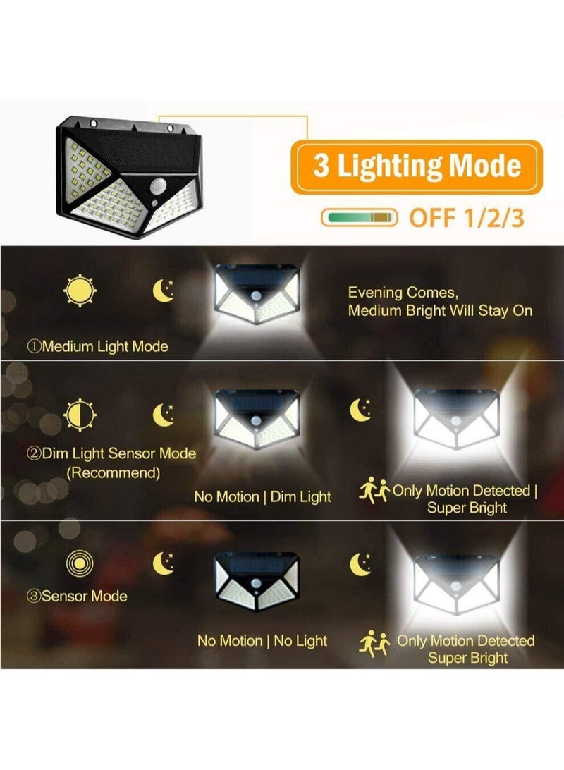 Solar Light Outdoor 114 LED Motion Sensor Lighting Garden Waterproof Security Lights for Wall Step Porch Patio Yard Driveway Pathway Pool (4 Packs, Cool White) - Image 4