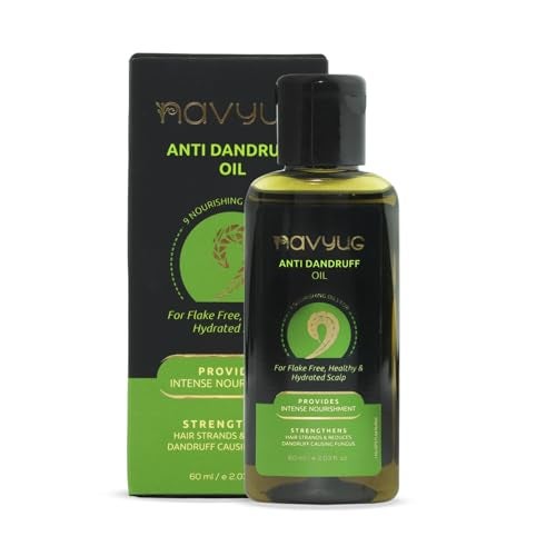 Navyug Anti-Dandruff Hair Oil for Men & Women 60ml| Ayurvedic Scalp Treatment Oil with Neem, Tea Tree & Natural Herbs | Fights Dandruff, Itchy Scalp & Hair Fall | Paraben-Free, Non-Sticky Formula - Image 1