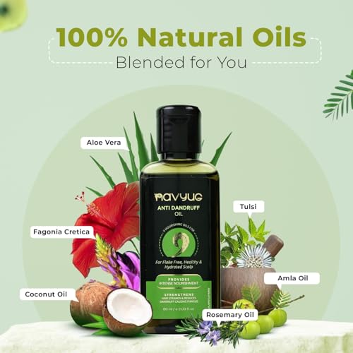 Navyug Anti-Dandruff Hair Oil for Men & Women 60ml| Ayurvedic Scalp Treatment Oil with Neem, Tea Tree & Natural Herbs | Fights Dandruff, Itchy Scalp & Hair Fall | Paraben-Free, Non-Sticky Formula - Image 4