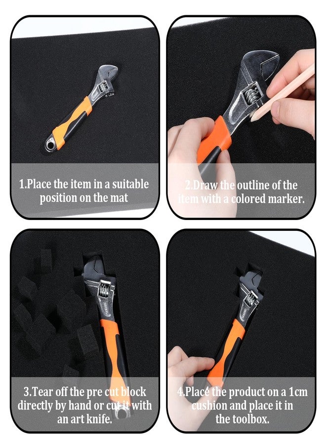 Simarro 8 Pcs Pick Apart Foam Insert, 4PCS 16"x12"x0.8" & 4PCS 16"x12"x0.4" - Image 4