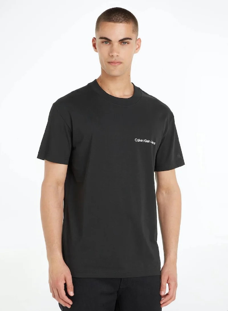 Calvin Klein Jeans Men's Cotton Chest Logo T-Shirt -  cotton jersey, Black