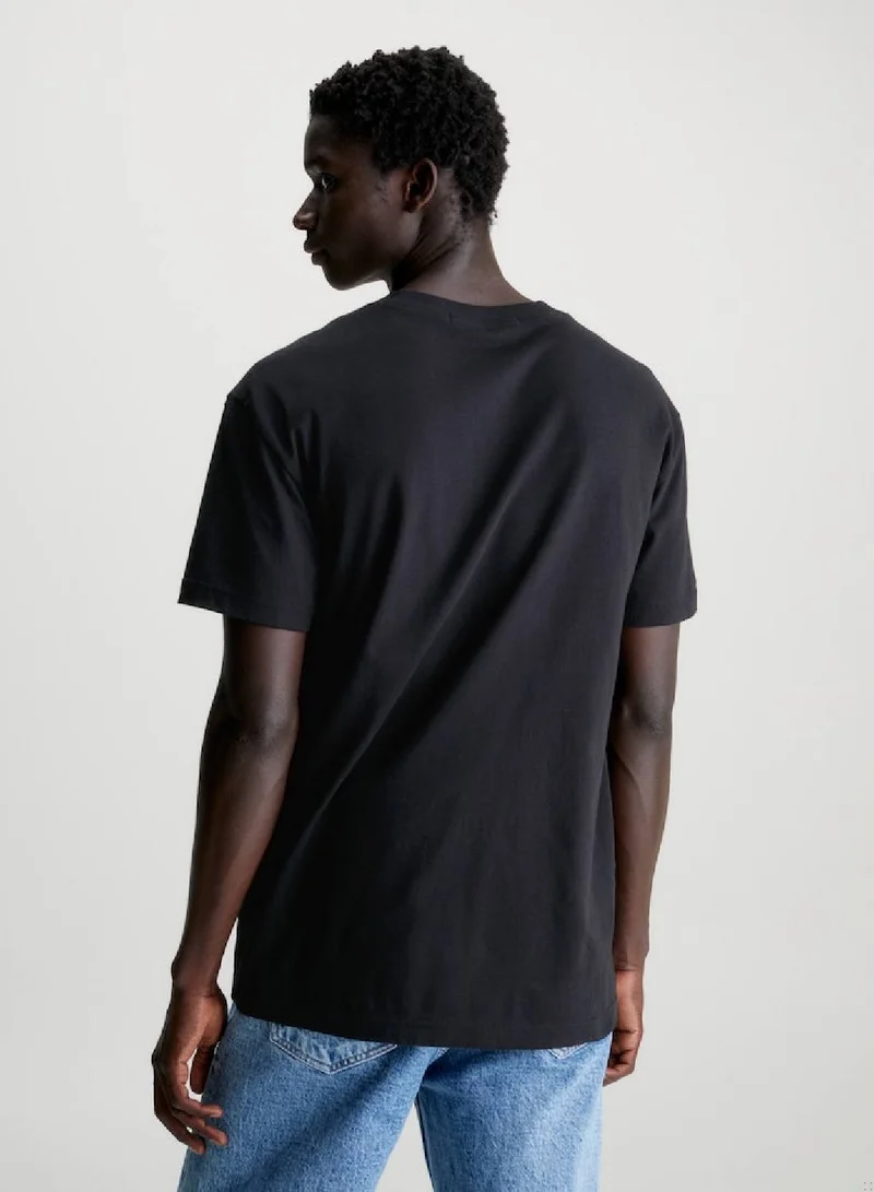 Calvin Klein Jeans Men's Cotton Chest Logo T-Shirt -  cotton jersey, Black