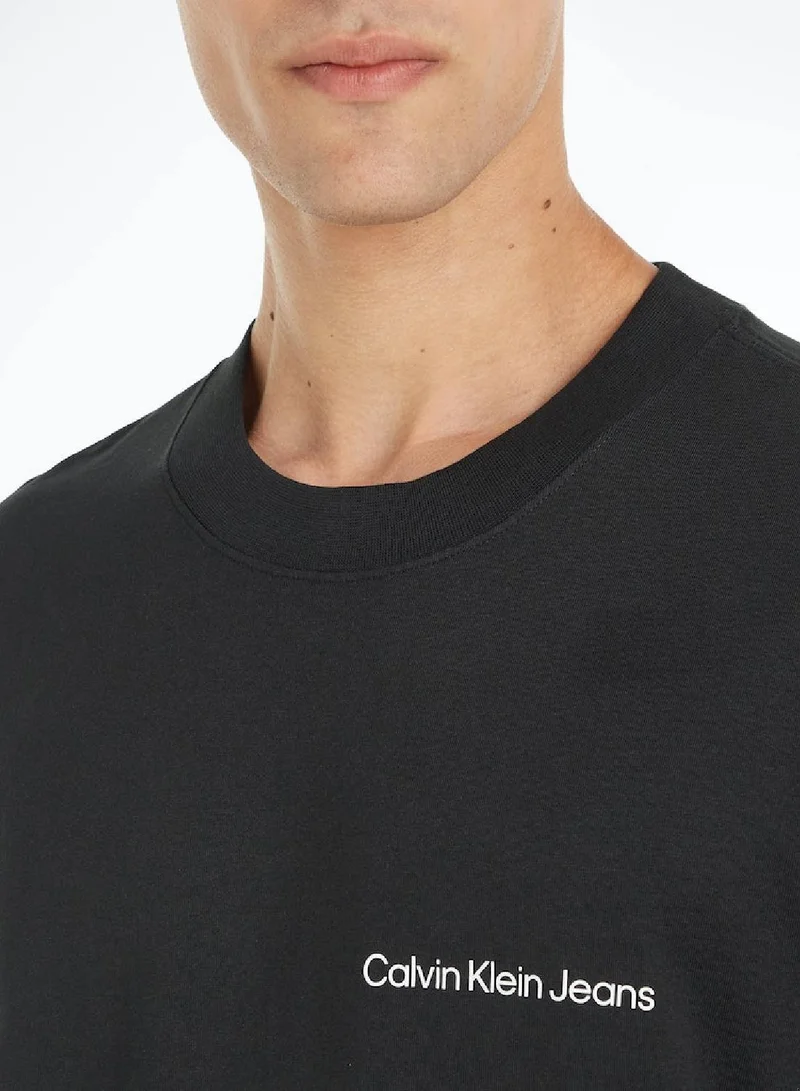 Calvin Klein Jeans Men's Cotton Chest Logo T-Shirt -  cotton jersey, Black