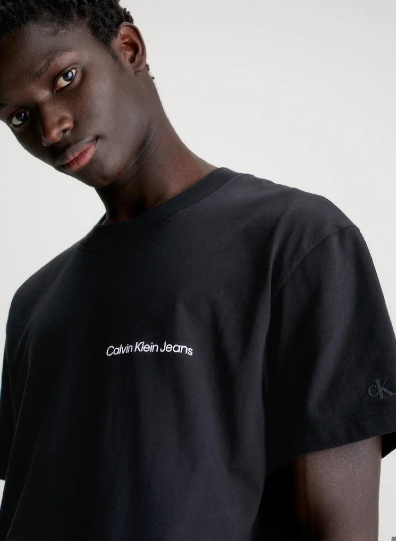 Calvin Klein Jeans Men's Cotton Chest Logo T-Shirt -  cotton jersey, Black