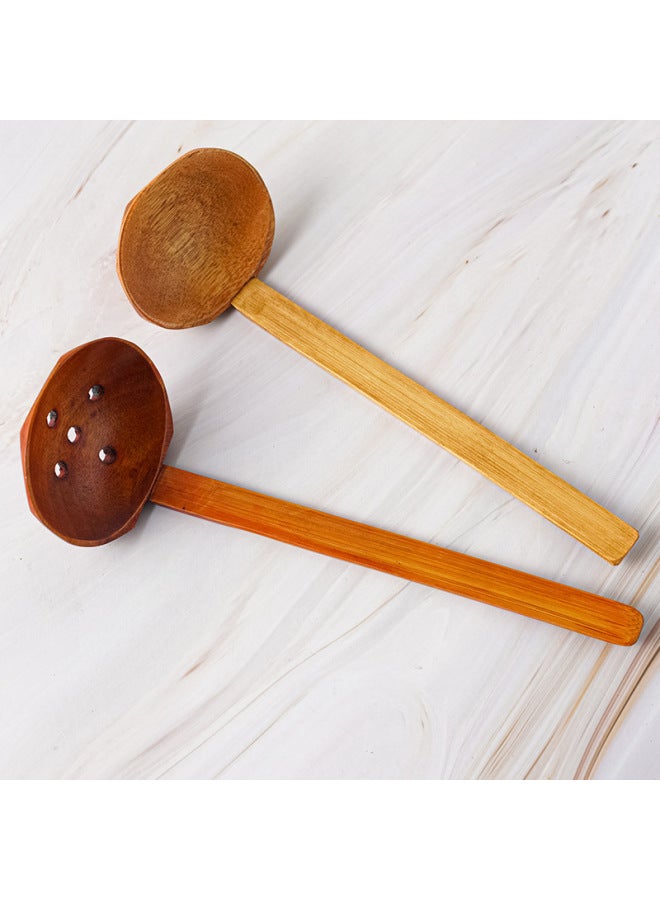 Japanese Wooden Tableware Nanmu Spoon Lotus Middle Spoon Lotus Wooden Spoon Creative Spoon Wholesale-Color:6  - Image 5
