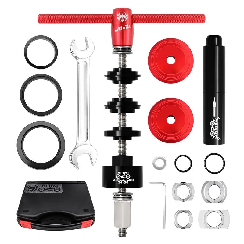 MUQZI Bottom Bracket Bearing Install Removal and Headset Pressin Tool MTB Road Bike Multifunction Tools Kit for BB86 BB30 BB92 PF30 Red