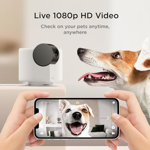 Petcube كاميرا بيتكوب كام 360 كاميرا تفاعلية واي فاي لحماية الحيوانات الأليفة والمنزل مع تطبيق الهاتف، فيديو بدقة 1080 بكسل، دوران 360°، رؤية ليلية، تنبيهات ذكية - Image 2