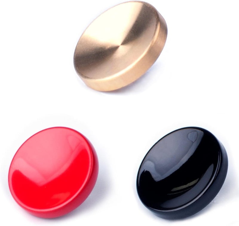 VKO Metal Soft Shutter Release Button,Delicate Camera Shutter Button Black Red Golden 11mm Concave Surface(3 Pack) - Image 1