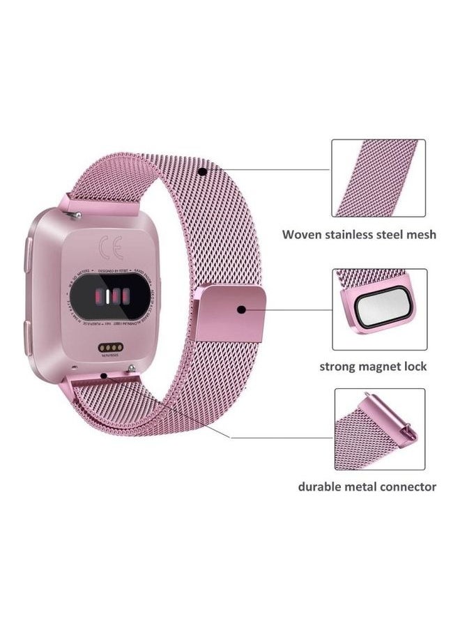 NIBEMINENT - Lite Milanese Watch Strap For Fitbit Versa 2 / Black - Image 1