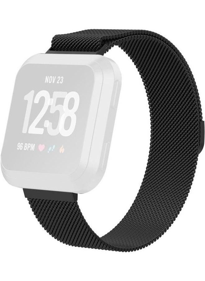 NIBEMINENT - Lite Milanese Watch Strap For Fitbit Versa 2 / Black - Image 1