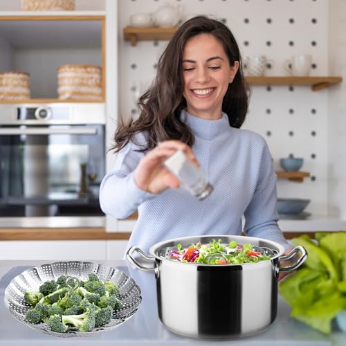 ZOCY Steamer Basket Stainless Steel Instant Pot Accessories for Food and Vegetable, Zocy Premium Expandable Steam Basket to Fit Various Size Pots Medium (6.1" to 10.2")) - Image 2