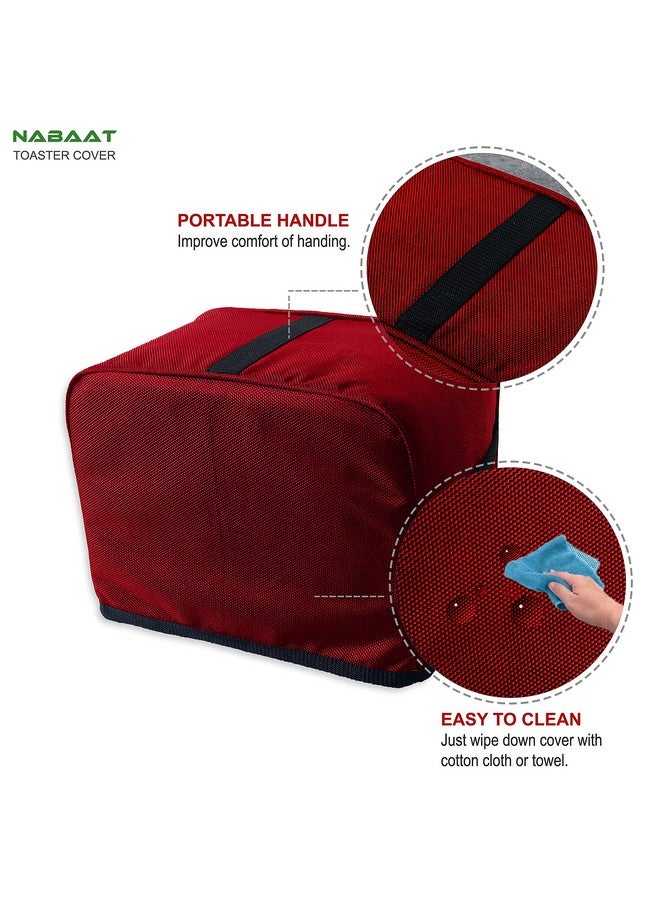 NABAAT غطاء توستر نباة مقاوم للغبار وماء وقابل للغسل لفرن توست مزدوج مع جيوب بحجم قياسي، أحمر (11”x 6.5”x 8”) - Image 4