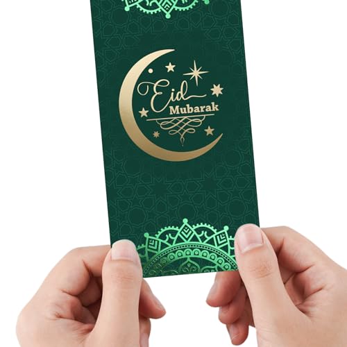 Fancy Land 18PCS Eid Mubarak Greeting Cards with Envelopes Gold Foil Eid Money Holder Cards Ramadan EID Religious Cards Party Favors - Image 4