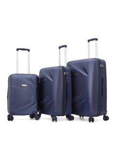 GIORDANO Hardshell Luggage Trolley Bag 3 Pieces Set,Navy (S-20",M-24",L-28")  - Image 1