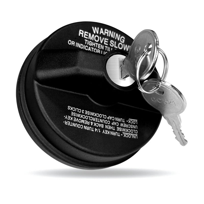 BEYPOVK Locking Gas Cap Lock Fuel Tank Cover With 2 Keys Compatible with Chevy Silverado Camaro Toyota 4Runner Cadillac Nissan Mazda Replace 10504 7730047020 Black