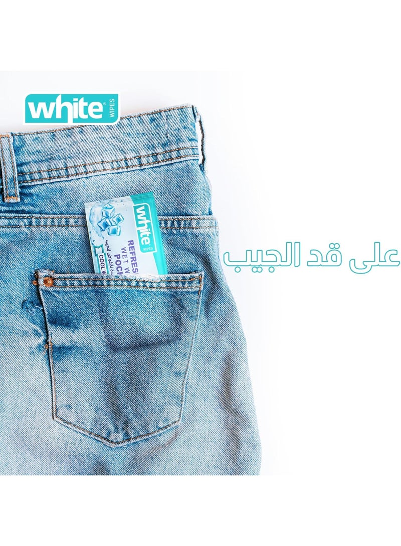 وايت مناديل مبلله جيب كول ووتر 6 عبوات * 10 مناديل مضادة للبكتيريا (متعددة الأغراض) - Image 4