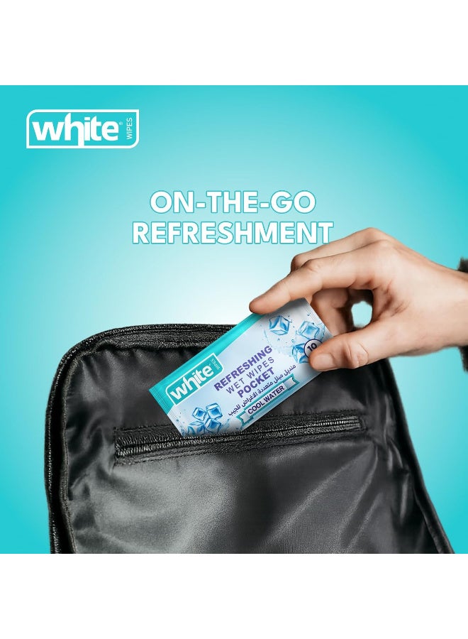 وايت مناديل مبلله جيب كول ووتر 6 عبوات * 10 مناديل مضادة للبكتيريا (متعددة الأغراض) - Image 3