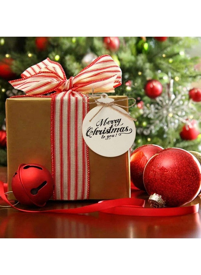 OurWarm 50Pcs Round Christmas Wooden Ornaments For Crafts, 4" Unfinished Wood Ornaments Blank Predrilled Natural Wood Slices, Diy Christmas Tree Ornaments Hanging Decorations - Image 3