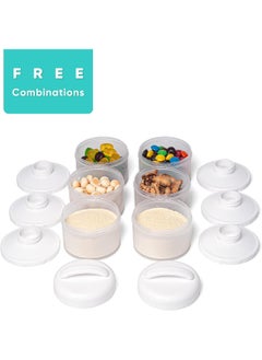 Termichy Termichy Stackable Formula Dispenser Portable Milk Powder Container, 2 Pack, White  - Image 3