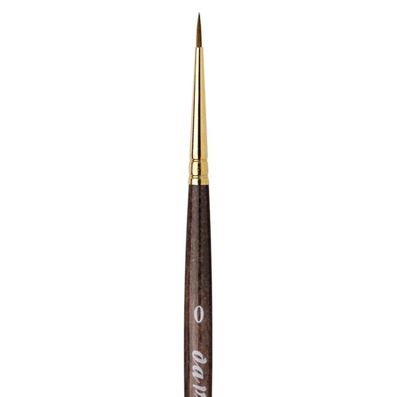 da Vinci Brushes da Vinci Watercolor Series Paint Brush, Round Harbin Kolinsky Red Sable with Black Handle, Size 0 (1526Y-0) - Image 3