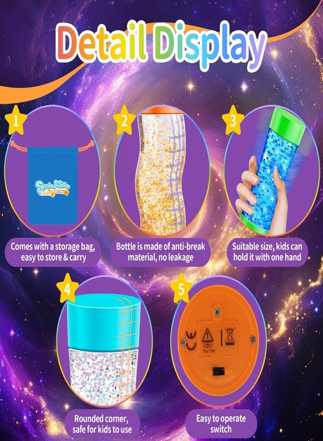 Subao 3 Pack Light Up Sensory Tubes with Switch Anxiety Relief Items,Fidget Toys for Kids&Adults,Sensory Toys for Kids with Autism Calm Down Corner Supplies,Preschool&Kindergarten Classroom Must Haves - Image 5