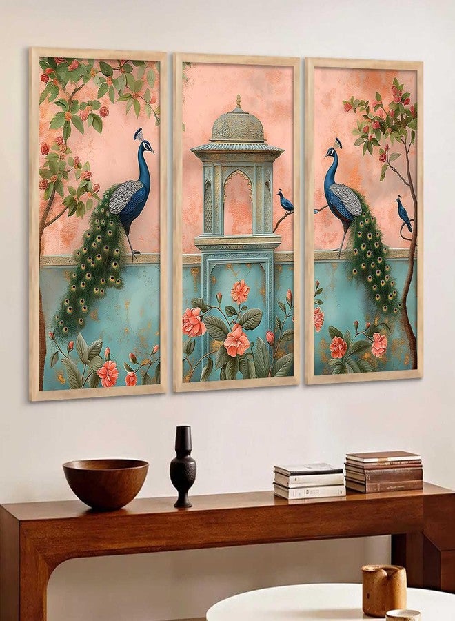 kotart Traditional Big Size Wall Painting With Frame For Living Room Bed Room Hotel Wall Décor Digital Reprint Engineered Wood Set of 3 (Art 3, 13x25 inch, Framed) - Image 3