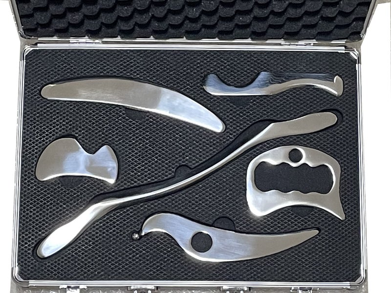 NCCYOOT Gua sha Set IASTM Tool Gua Sha Stainless Steel Muscle Scraper Set of 6 Picese for Soft Tissue Therapy and Reduce ArmsLegsBack Shoulder Muscle Pain6HXIAO pcs