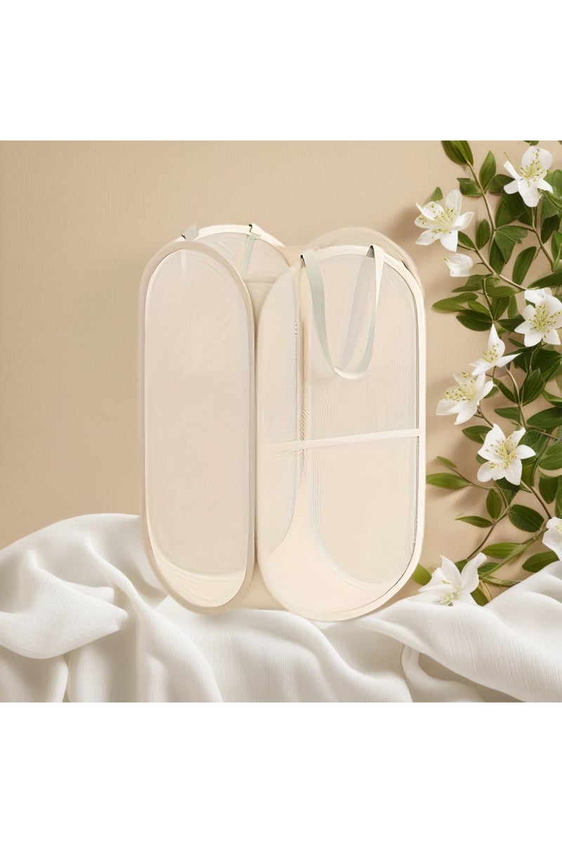 Vertical Large Capacity Toy Storage Basket Transparent Fabric Organizer with Divided Compartments Id