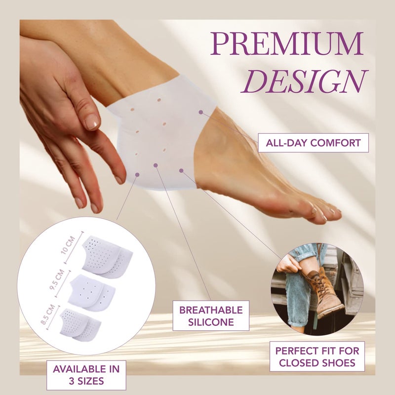 Ballotte Silicone Heel Protectors (2 Pairs) - Gel Heel Pads/Silicone Socks - Pain Relief For Cracked Heel  Blister Prevention  Heel Cups For Plantar Fasciitis  Ultra Soft Heel Cushion (Large) - Image 5