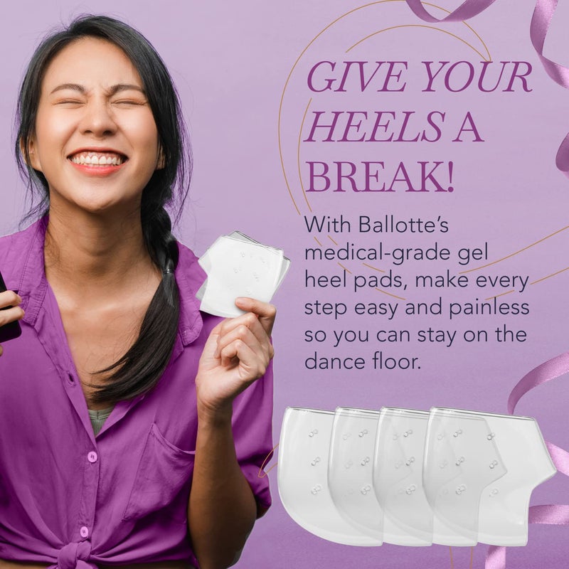 Ballotte Silicone Heel Protectors (2 Pairs) - Gel Heel Pads/Silicone Socks - Pain Relief For Cracked Heel  Blister Prevention  Heel Cups For Plantar Fasciitis  Ultra Soft Heel Cushion (Large) - Image 3