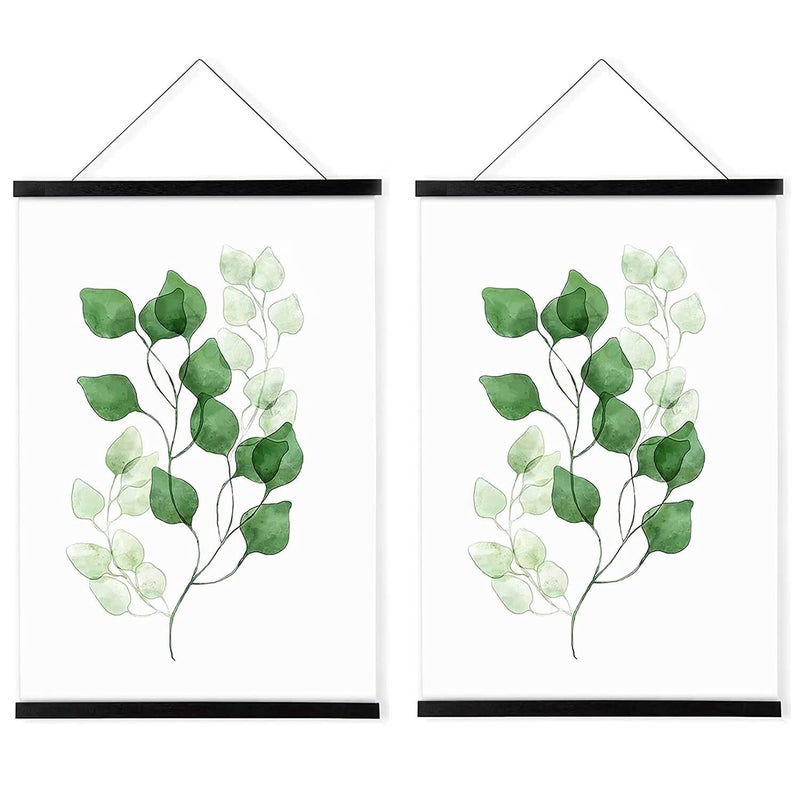 WITCOLOR 2 Pack Magnetic Poster Hanger Frame  14 Inch Wide Black Wood Magnet Poster Frame for Posters  Prints  Photos  Pictures  Maps  Scrolls  and Canvas Artwork - Image 1
