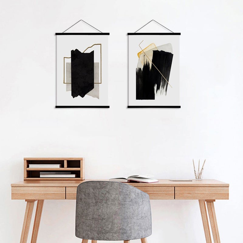 WITCOLOR 2 Pack Magnetic Poster Hanger Frame  14 Inch Wide Black Wood Magnet Poster Frame for Posters  Prints  Photos  Pictures  Maps  Scrolls  and Canvas Artwork - Image 5