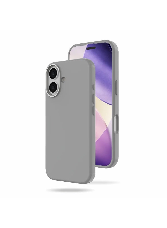 Liquid Silicone Cover For iPhone  12 , Silky Soft Touch, Anti-Scratch Shockproof Protective Case with Microfiber Lining For iPhone 12 - Grey