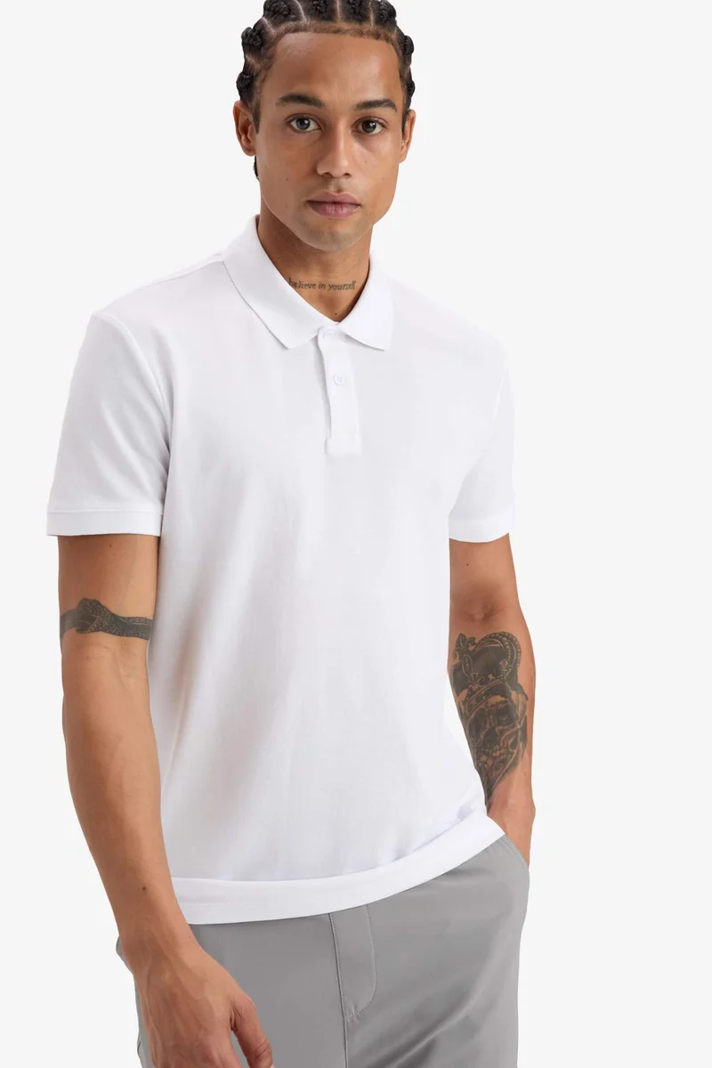 Slim Fit Polo Collar Sports Pique T-Shirt