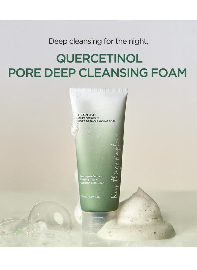 JS Heartleaf Quercetinol Pore Deep Cleansing Foam, Quercetinol Pore Deep Facial Cleanser, Heartleaf Extract and Quercetinol Helps Soothe After Cleansing, Gently Cleanse Away Sebum and Impurities  - Image 2
