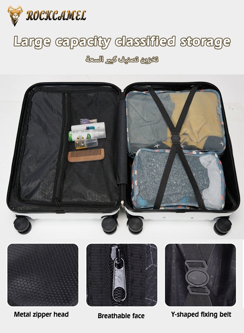 ROCKCAMEL Travel Luggage With Durable Wheels, ABS Hard Shell Checked Suitcase, Unisex Lightweight Travel Bag, Carry-on Luggage (Black, 24 Inch) - Image 5