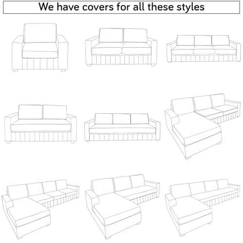 HOKIPO 100% Waterproof Elastic Individual Seat Cushion Cover, 3-Piece Sofa Cushion Cover, Beige (AR-5352-BGE*3) - Image 5