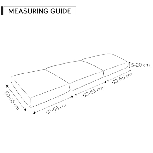 HOKIPO 100% Waterproof Elastic Individual Seat Cushion Cover, 3-Piece Sofa Cushion Cover, Beige (AR-5352-BGE*3) - Image 4