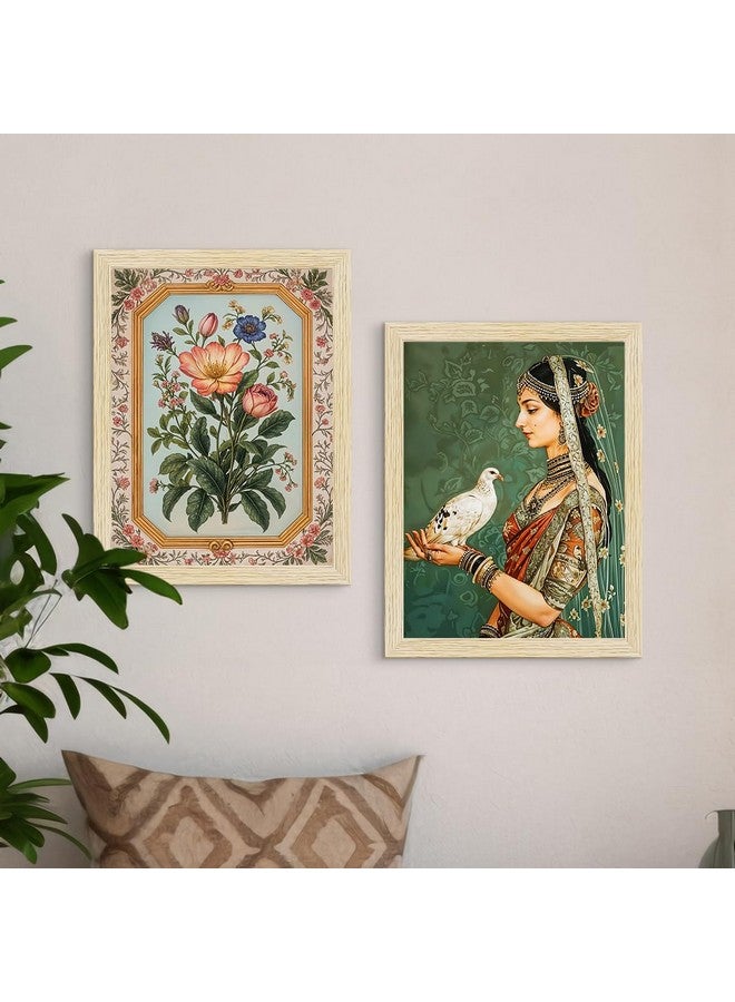 ArtX لوحات مدهوباني الهندية من ArtX مع إطار لغرفة المعيشة، غرفة النوم، المكتب، لوحات لتزيين الجدران، 10x13 بوصة، مجموعة من 6 - Image 5