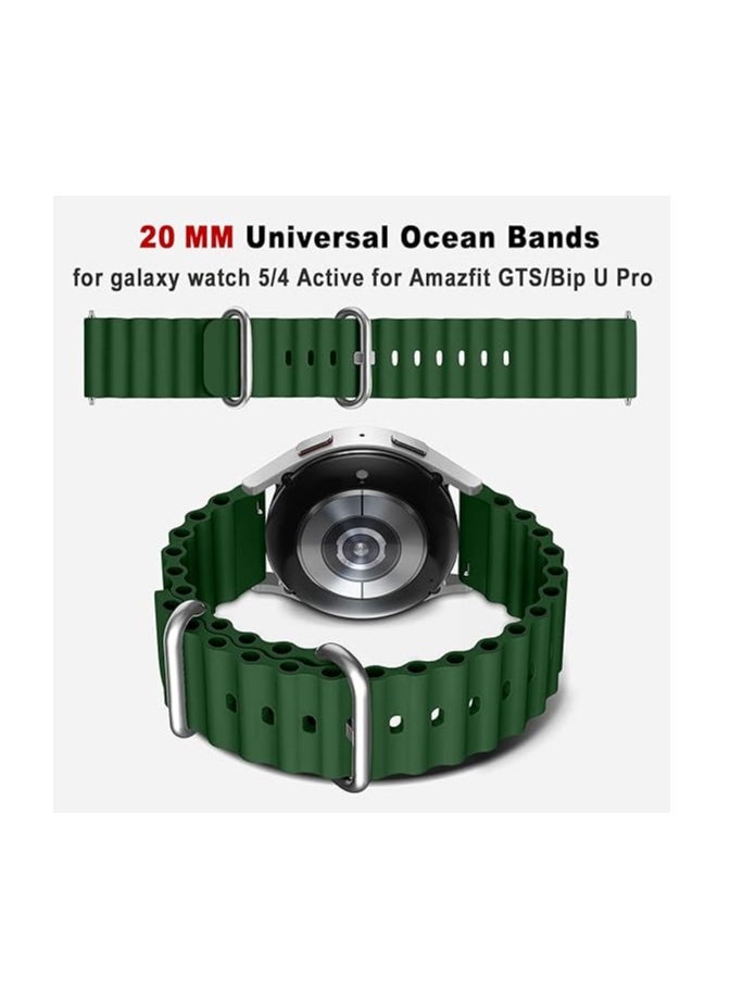 ten.tech - Ocean Silicone Band 22 Compatible with Samsung Galaxy Watch 3 45mm / Gear S3 Frontier Classic 22mm / Galaxy Watch 46mm by Teen Tech – Green - Image 1